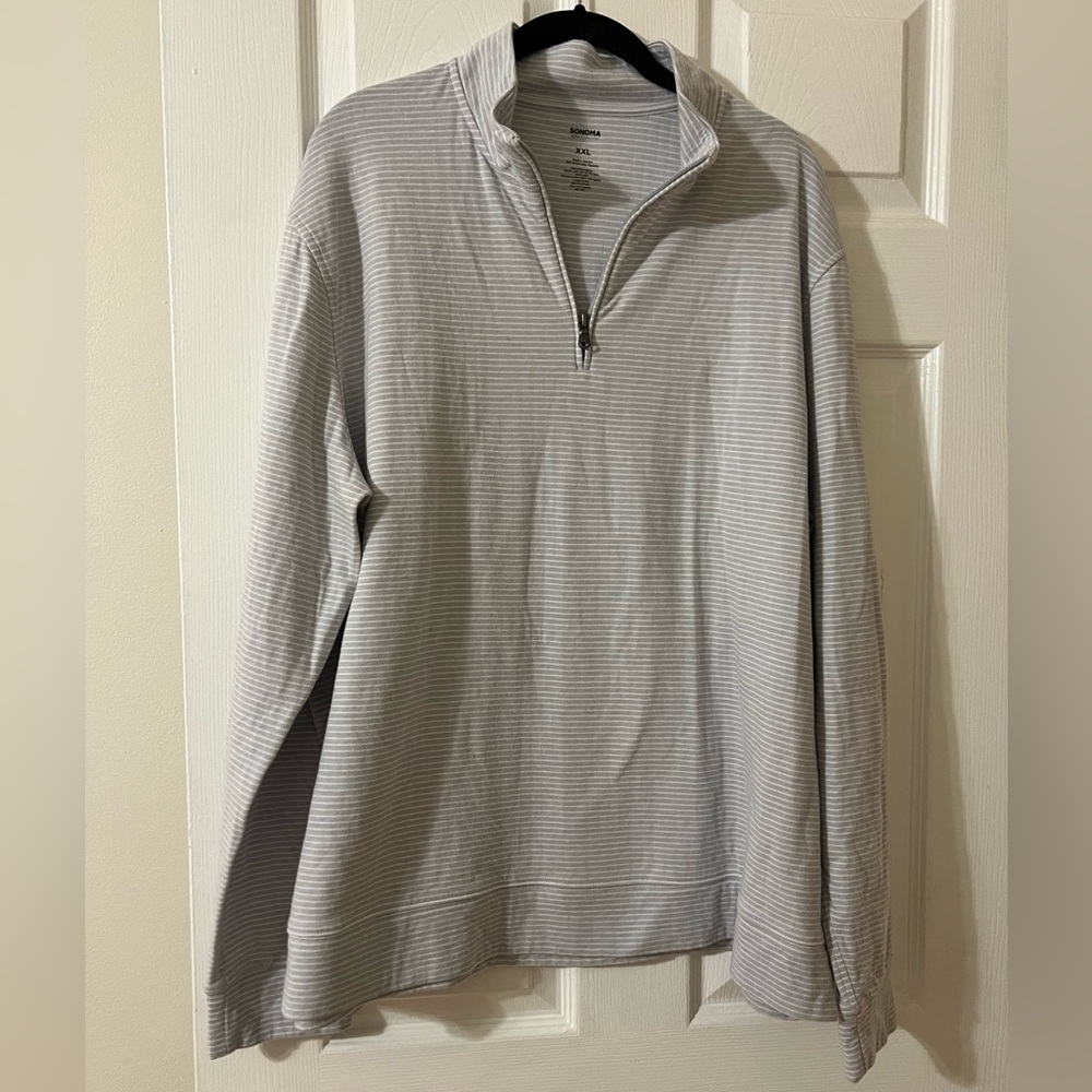 Sonoma Men's Light Gray Zip-Up Sweater